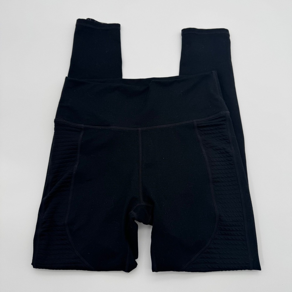 Demi Lovato for Fabletics Black Moto Textured High Waisted Leggings Womens‎ M - Picture 3 of 8